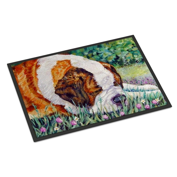 Carolines Treasures 18 x 27 in. Saint Bernard Naptime Indoor or Outdoor Mat 7445MAT - main